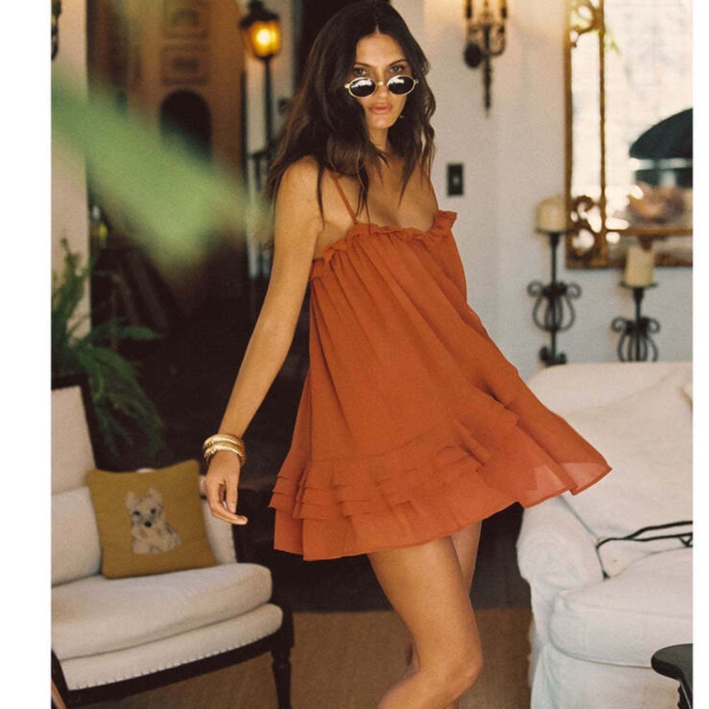 12th Tribe Terracotta Mini Dress - Picture 2 of 3